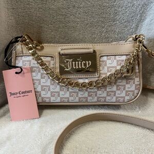 Juicy Couture Sandstone Geo Print Miss Juicy Crossbody Bag Detachable Strap,